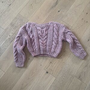 Free People Lavender Cable Knit Sweater